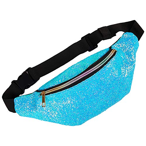 QtGirl Fanny Pack for Kids, Glitter Waist Bag Shiny Bags with ...
