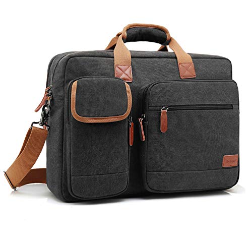 CoolBELL 15.6 Inch Laptop Bag Canvas Briefcase Protective Messenger Bag ...
