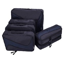 6 Set Packing Cubes – 3 Various Sizes Luggage Packing Organizers For Travel (Black)