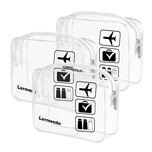 3pcs Lermende TSA Approved Toiletry Bag with Zipper Travel Luggage ...