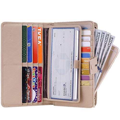 Itslife Women's Big Fat Rfid Leather wallet clutch organizer checkbook ...