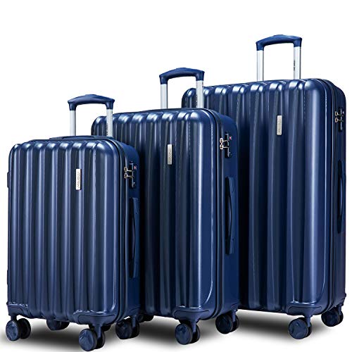 Merax Hylas 3 Piece Luggage Set with TSA Lock and Dual Spinner Wheels ...