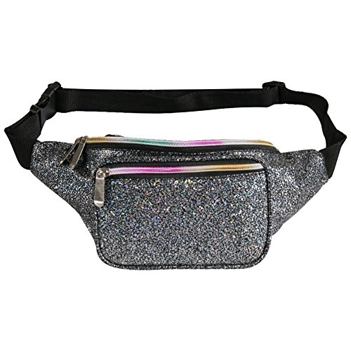 Fotociti Holographic Fanny Pack- Fashion Rave Waist Bag with Adjustable ...